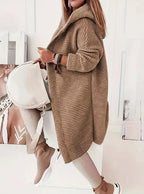 Women’s Hooded Oversized Cardigan with Button-Front Closure
