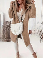 Women’s Hooded Oversized Cardigan with Button-Front Closure