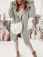 Women’s Hooded Oversized Cardigan with Button-Front Closure