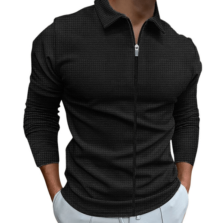 Men’s Elegant Zip-Up Shirt for All-Day Comfort Black