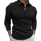 Men’s Elegant Zip-Up Shirt for All-Day Comfort Black