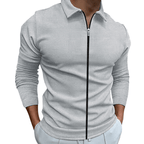 Men’s Elegant Zip-Up Shirt for All-Day Comfort Light Gray