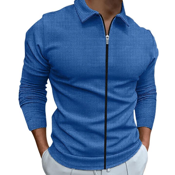 Men’s Elegant Zip-Up Shirt for All-Day Comfort Royal Blue