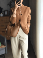 Women’s Classic Button Front Cardigan - Warm Everyday Outerwear Brown