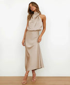 Women’s Elegant Halter Midi Dress