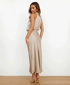 Women’s Elegant Halter Midi Dress
