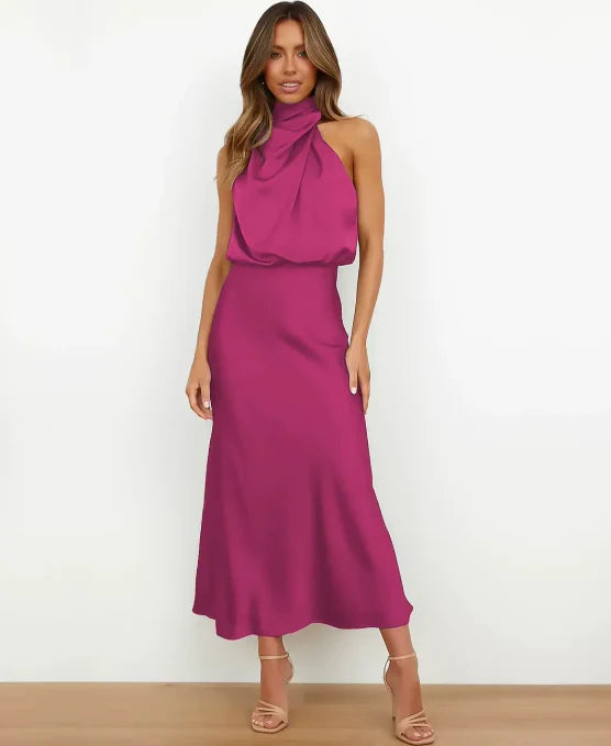 Women’s Elegant Halter Midi Dress