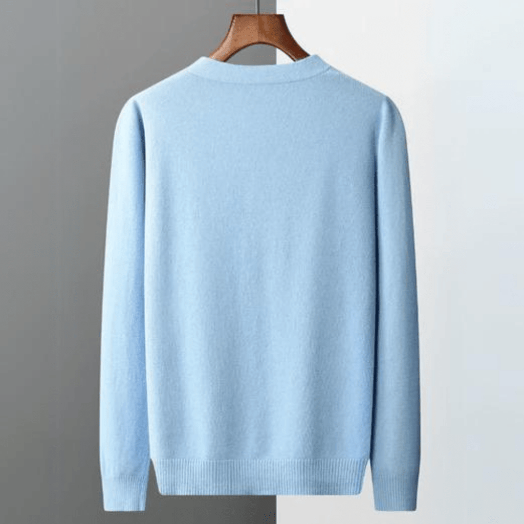 Men’s Classic V-Neck Cardigan with Button Front and Ribbed Knit