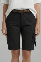 Women’s Utility Pocket Cargo Shorts for Everyday Summer Style Black
