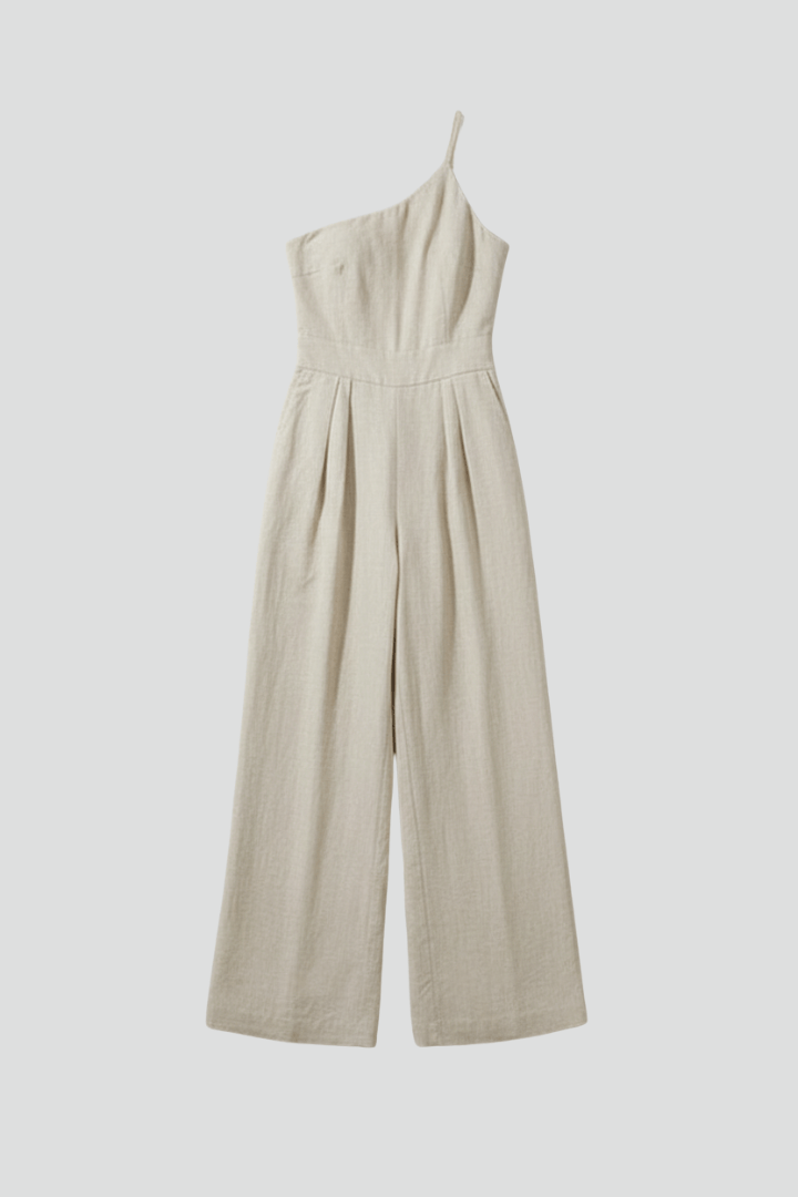 Women’s Elegant One-Shoulder Wide-Leg Jumpsuit
