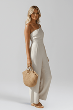 Women’s Elegant One-Shoulder Wide-Leg Jumpsuit