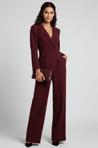 Women’s Elegant Wrap-Front Wide-Leg Jumpsuit