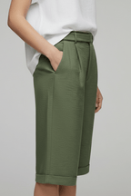 Women’s High Waist Tailored Casual Cuffed Shorts for Summer