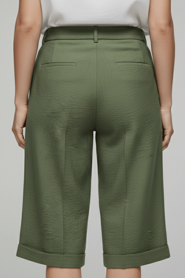 Women’s High Waist Tailored Casual Cuffed Shorts for Summer