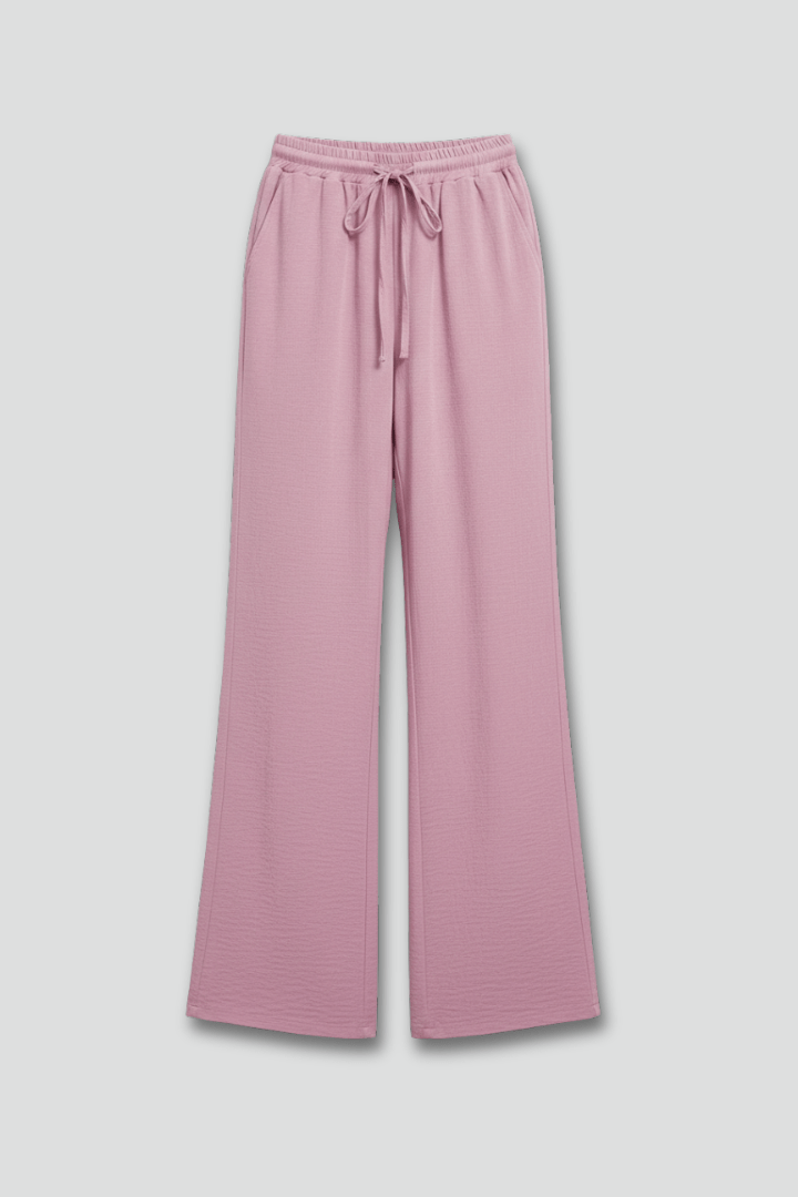 Women’s Relaxed Casual Palazzo Trousers with Drawstring Waist
