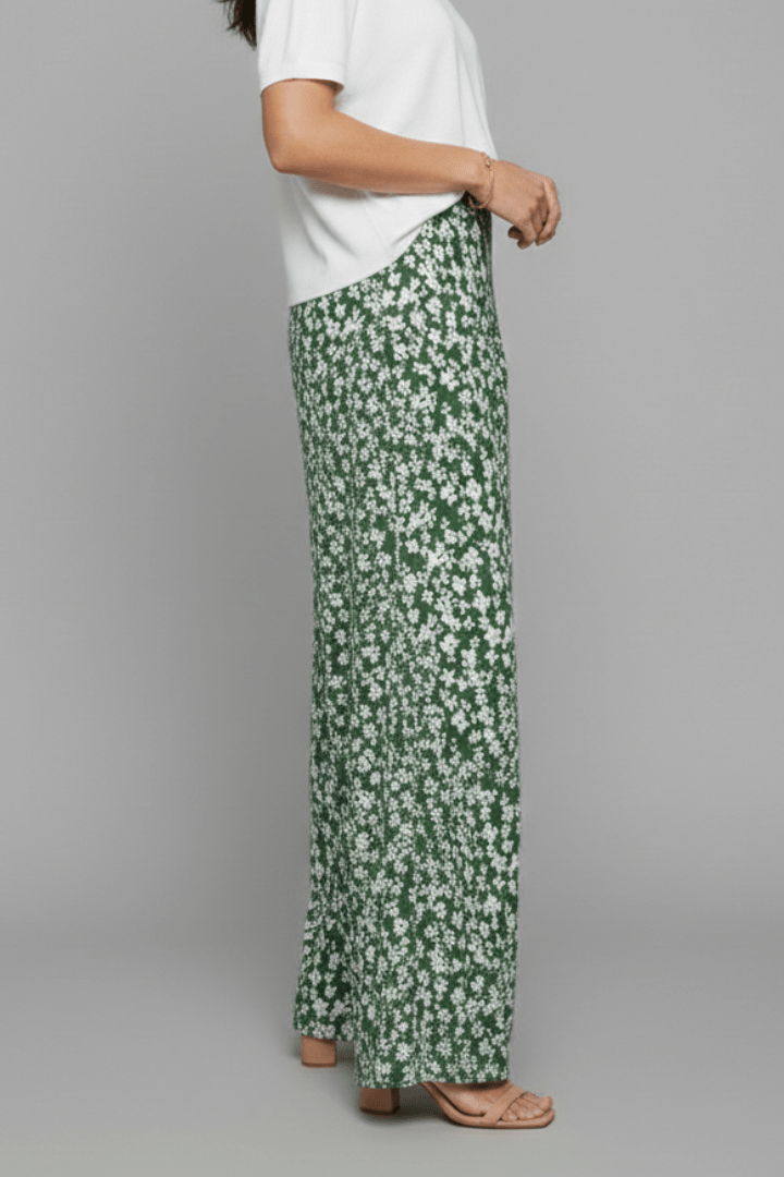 Women’s Casual Floral Palazzo Trousers – Relaxed Summer Style