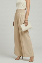 Women’s High Waist Palazzo Trousers with Pleats for Summer Style