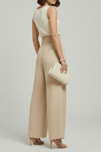 Women’s High Waist Palazzo Trousers with Pleats for Summer Style