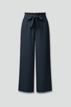 Women’s Relaxed Palazzo Trousers with Tie Belt and Wide Legs
