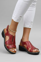 Women’s Comfortable Platform Open Toe Cutout Sandals Red