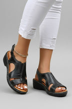 Women’s Comfortable Platform Open Toe Cutout Sandals Black