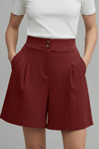 Women’s High Waist Wide Leg Shorts for Effortless Summer Style Burgundy