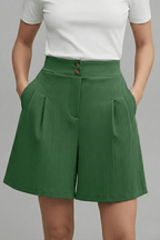 Women’s High Waist Wide Leg Shorts for Effortless Summer Style Green