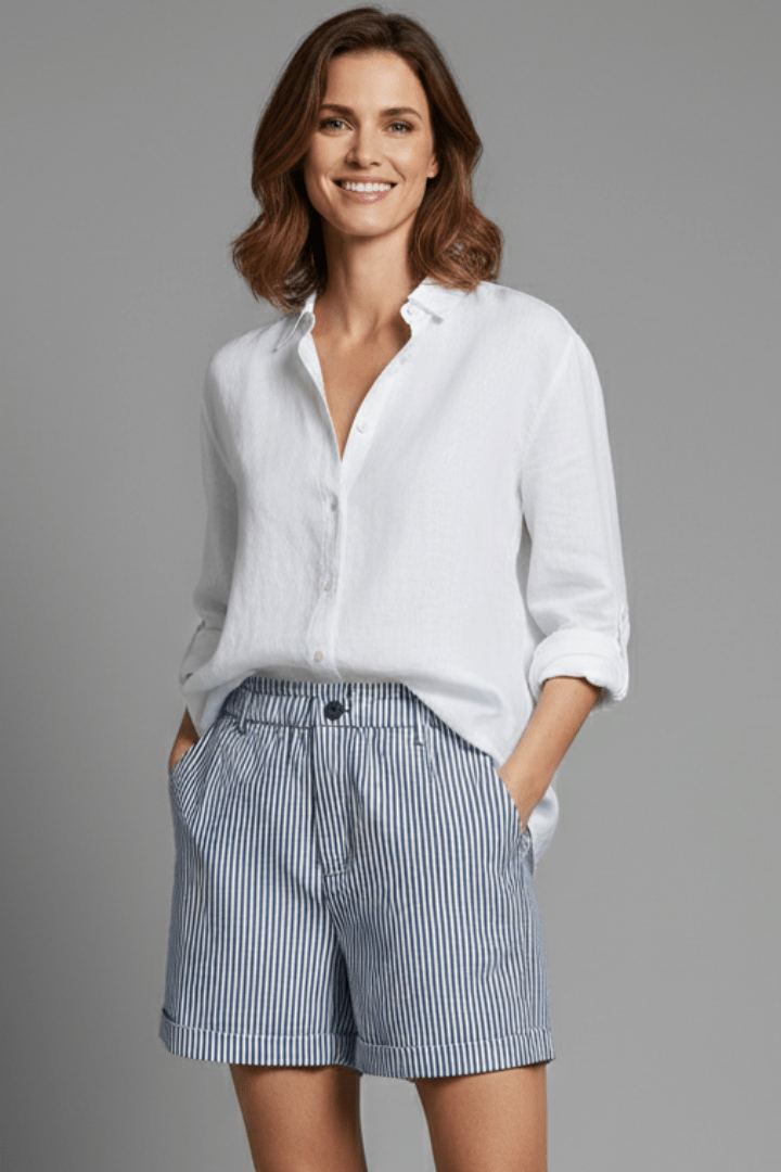 Women’s Striped High Waist Tailored Shorts for Summer Styling