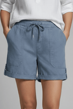 Women’s Casual Drawstring Pocket Shorts for Summer Comfort Blue