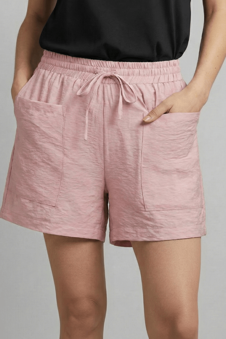 Women’s Casual Elastic Waist Drawstring Shorts for Summer Comfort Pink