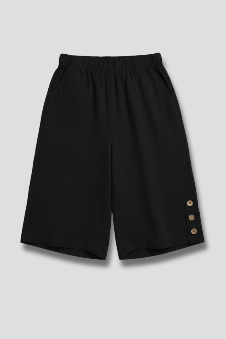 Women’s Relaxed Wide Leg Button Shorts for Summer Styling