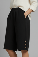 Women’s Relaxed Wide Leg Button Shorts for Summer Styling