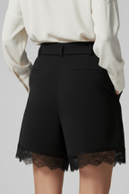 Women’s Tailored Tie Waist Shorts with Elegant Hem Detail