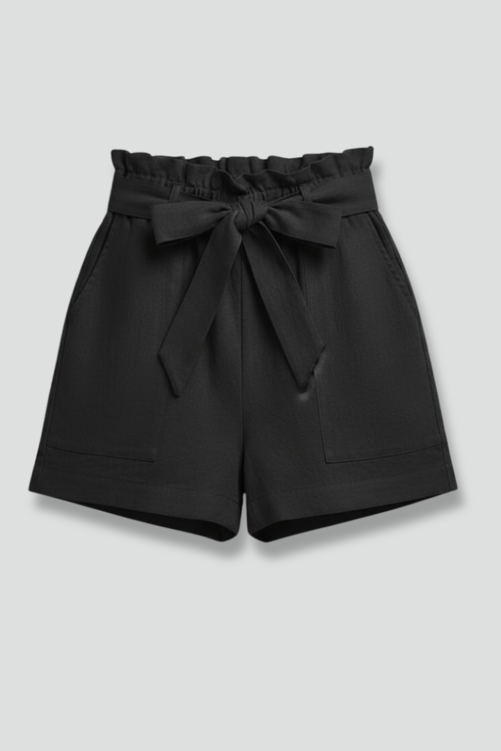 Women’s Tailored Tie Waist Shorts with Pockets