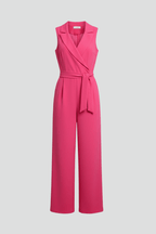 Women’s V-Neck Sleeveless Tie-Waist Jumpsuit – Relaxed Summer Style