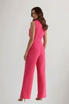 Women’s V-Neck Sleeveless Tie-Waist Jumpsuit – Relaxed Summer Style