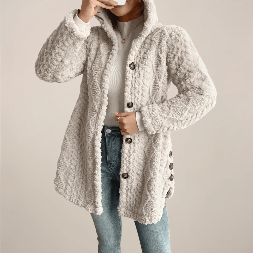 Women’s Hooded Textured Cardigan for Spring and Summer Layering White