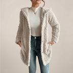 Women’s Hooded Textured Cardigan for Spring and Summer Layering