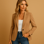 Women’s Tailored Fitted Blazer Jacket - Modern Summer Style Orange