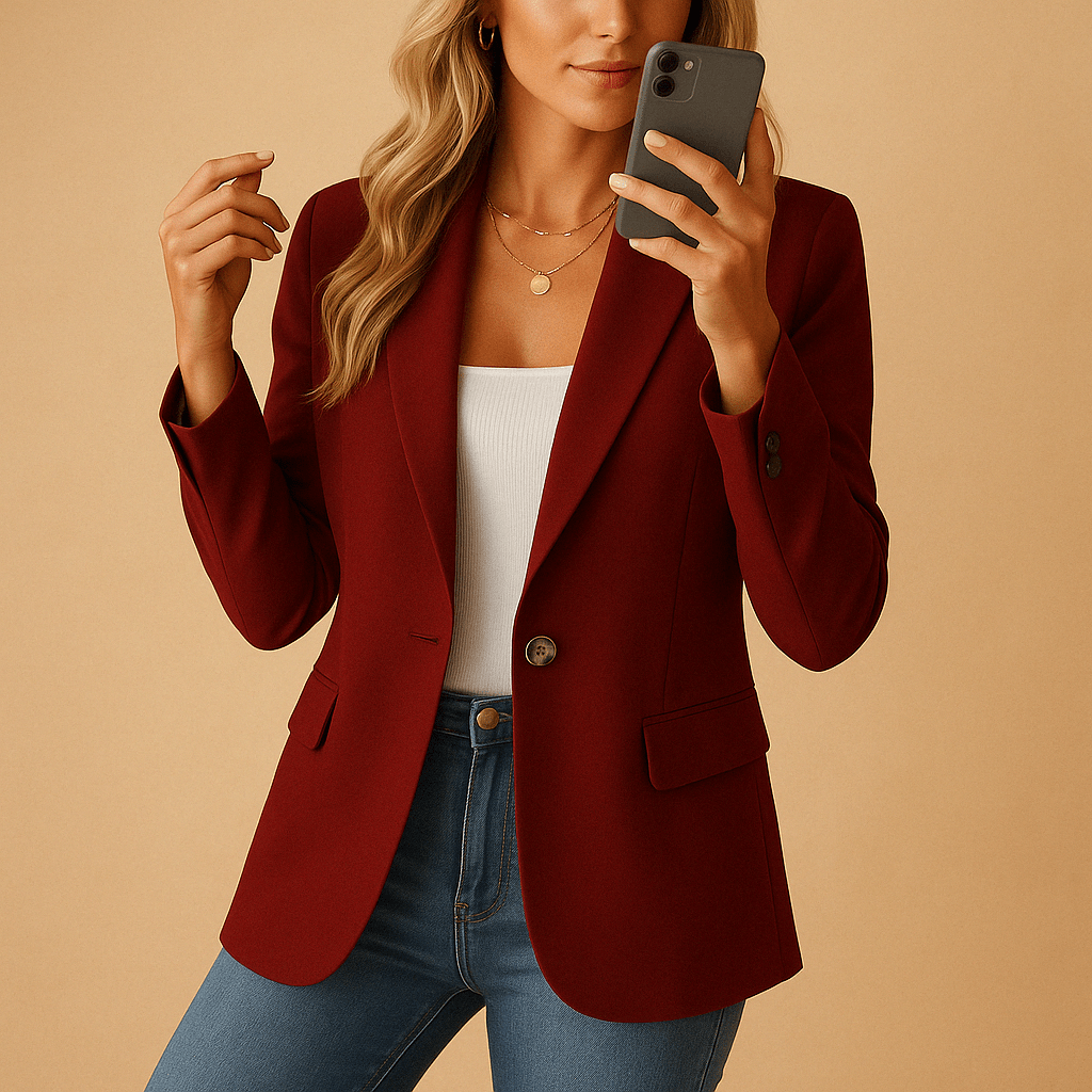 Women’s Tailored Fitted Blazer Jacket - Modern Summer Style