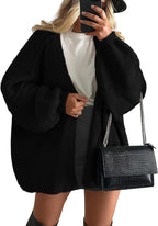 Women’s Relaxed Knit Cardigan for Spring and Summer Layering Black