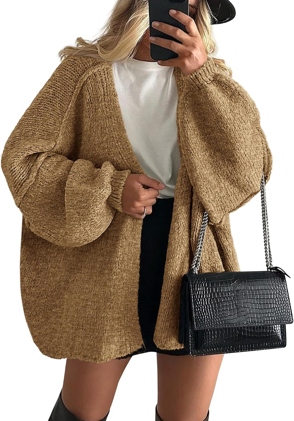Women’s Relaxed Knit Cardigan for Spring and Summer Layering Khaki