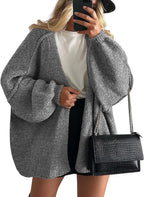 Women’s Relaxed Knit Cardigan for Spring and Summer Layering Grey