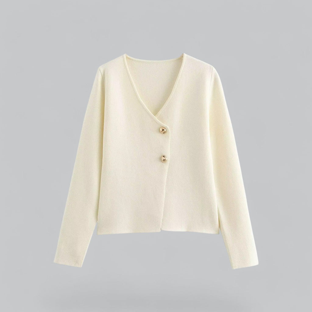 Women’s Minimal Button Cardigan for Everyday Layering White