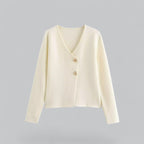 Women’s Minimal Button Cardigan for Everyday Layering White