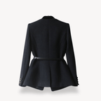 Women’s Tailored Belted Blazer with Button Front Detail