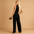 Women’s Elegant Wrap Jumpsuit Tailored Fit Wide Leg