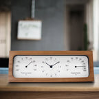 Smart Wooden Table Clock | Digital Time Temp Humidity Indoor