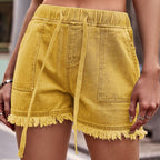 Women’s Fashionable Denim Shorts for Everyday Comfort Yellow