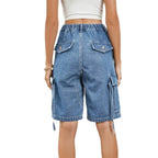 Women’s Mid-Waist Stretch Cargo Shorts for Everyday Comfort